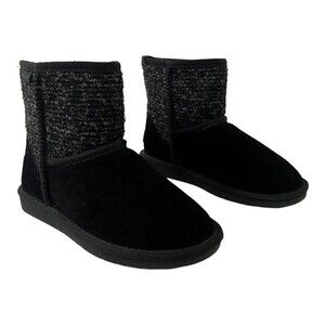 Minnetonka Size 6 Suede Fabric Faux Fur Lined Winter Ankle Boot 86410